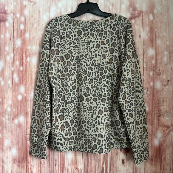 PJ Salvage Wild Heart Tan Leopard-Print French Terry Top - Picture 10 of 14